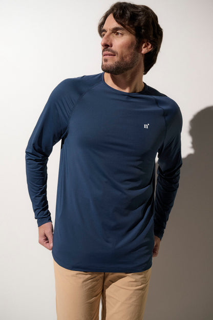 T-shirt anti-UV pour homme, respirant et léger, UPF 50+, idéal pour les activités sportives en extérieur.